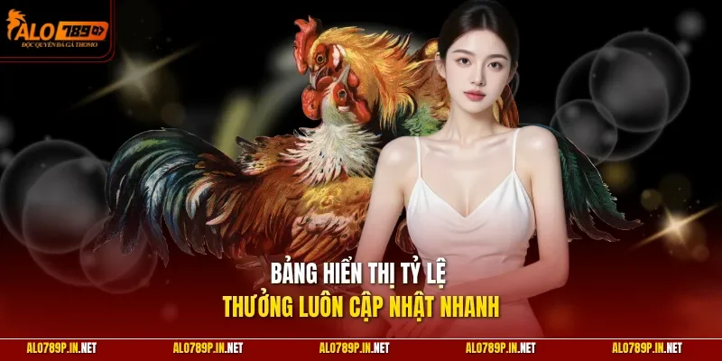 Bảng hiển thị tỷ lệ thưởng luôn cập nhật nhanh