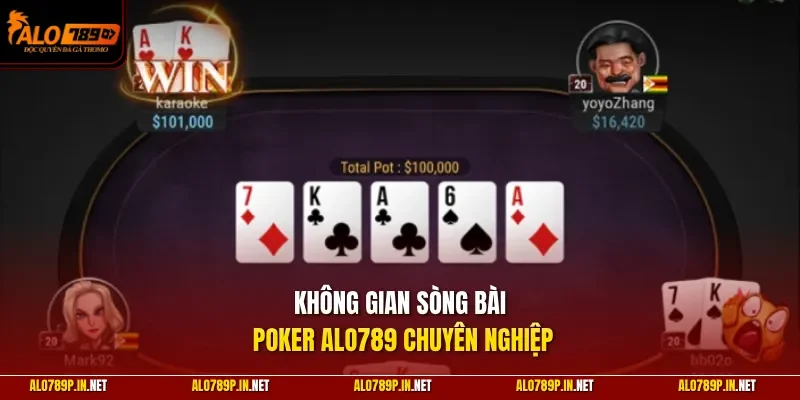 Không gian sòng bài poker ALO789 chuyên nghiệp