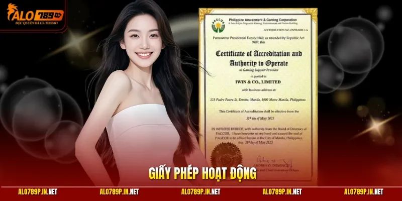 Giấy Phép Hoạt Động ALO789